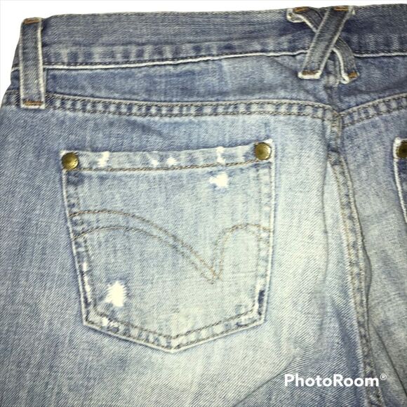 DKNY Ludlow Distressed Capris Sz 8 Rigid Cotton Destroyed - Picture 11 of 11